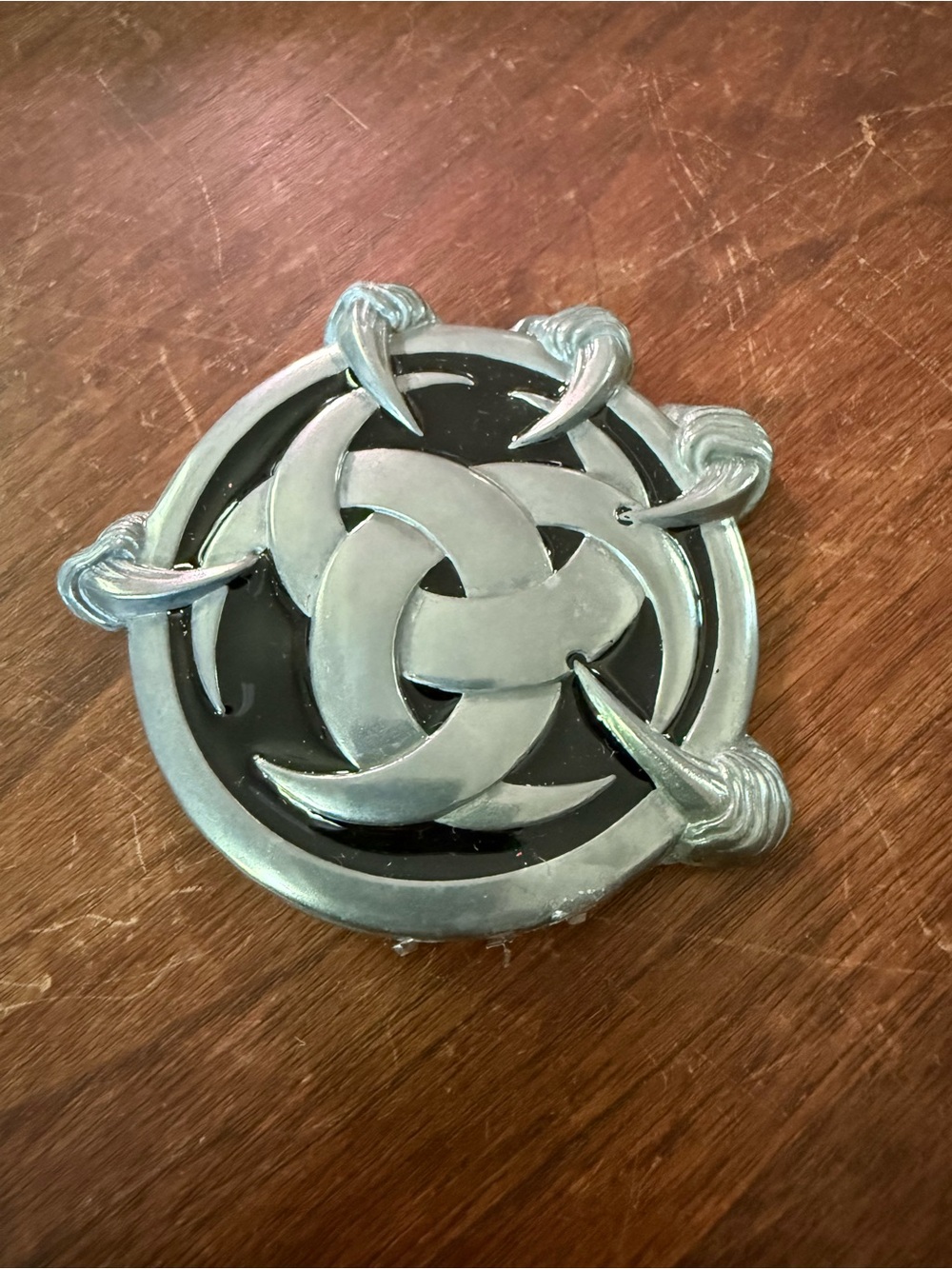 Silver & Black Celtic Knot Claw Belt Buckle Vintage Y2K Grunge Goth Punk Biker